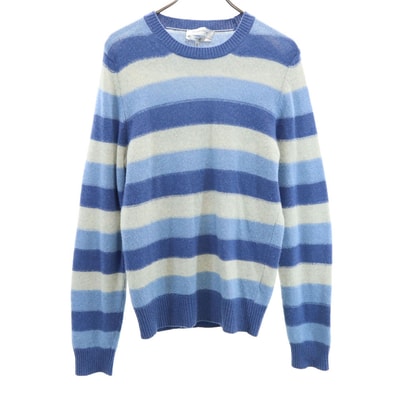 YVES SAINT LAURENT イヴサンローラン イタリア製 ウール ボーダー柄 長袖 セーター S ブルー系 他 ニット