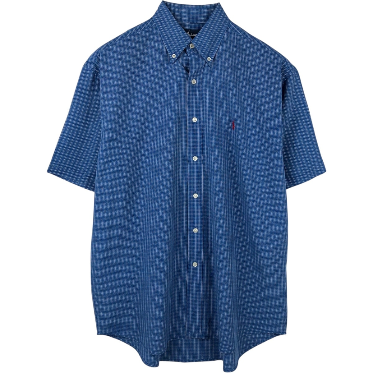 古着 ラルフローレン Ralph Lauren BLAKE 半袖 ボタンダウン チェックシャツ メンズL相当/eaa660535
