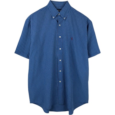 古着 ラルフローレン Ralph Lauren BLAKE 半袖 ボタンダウン チェックシャツ メンズL相当/eaa660535