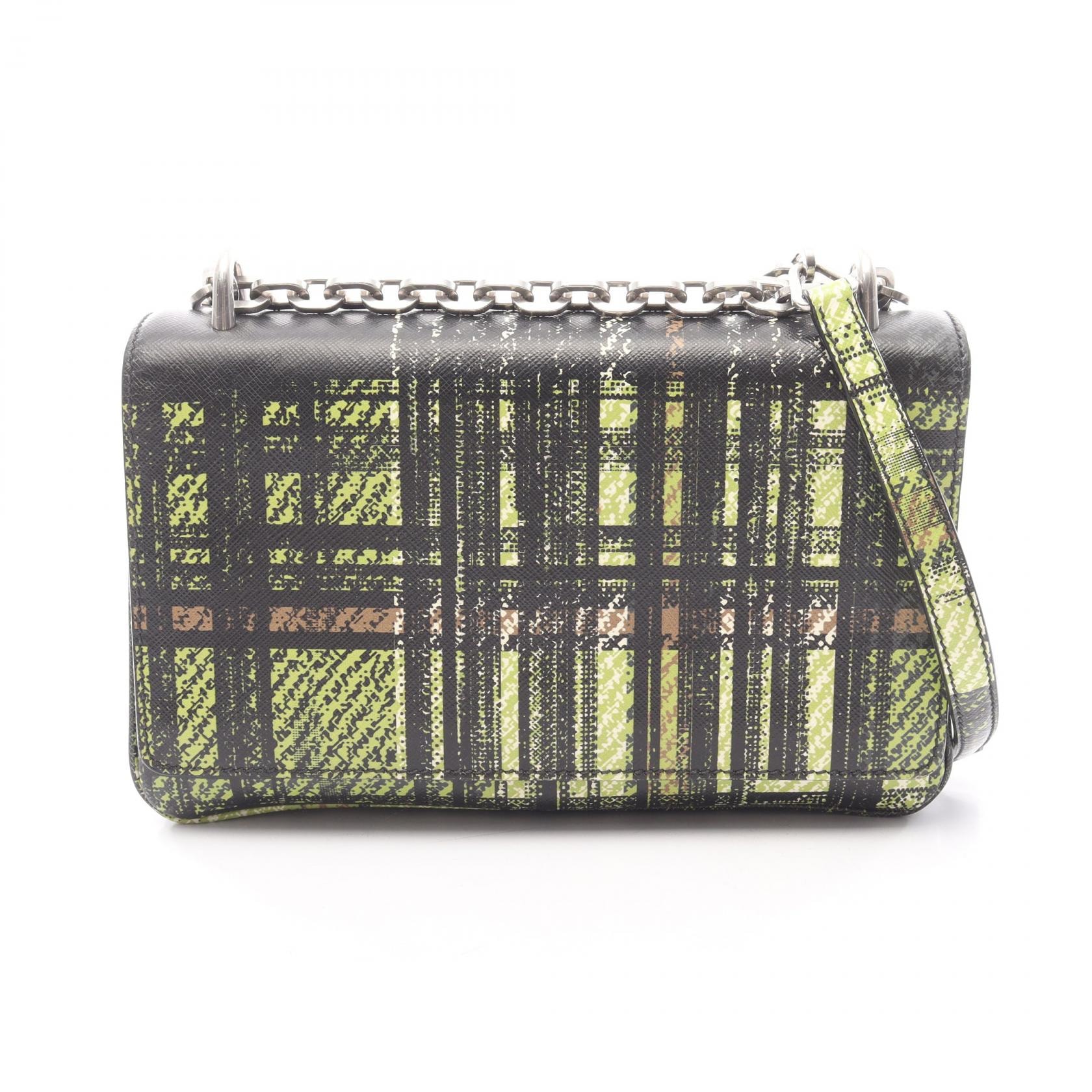 プラダ PRADA ショルダーバッグ バッグ レザー レディース ブラック系 / グリーン系 / マルチカラー 【中古】
