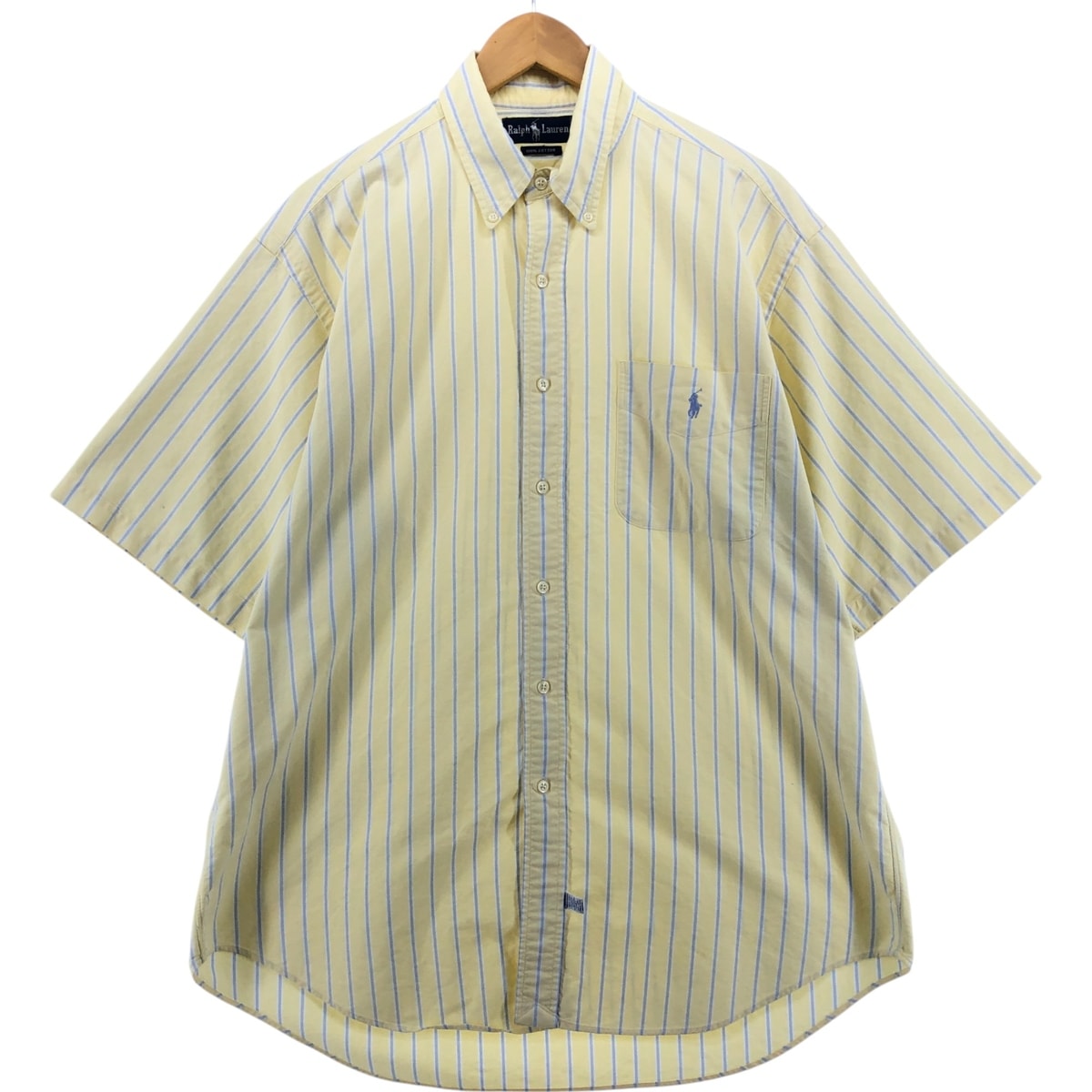 古着 ラルフローレン Ralph Lauren 半袖 ボタンダウン ストライプシャツ メンズL相当 ヴィンテージ/eaa536443