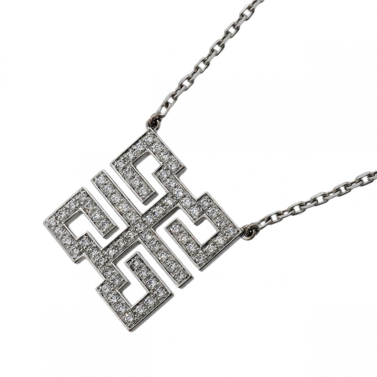 【6jgb0527】カルティエ ネックレス ウィッシュノット K18WG ホワイトゴールド ダイヤモンド【中古】レディース