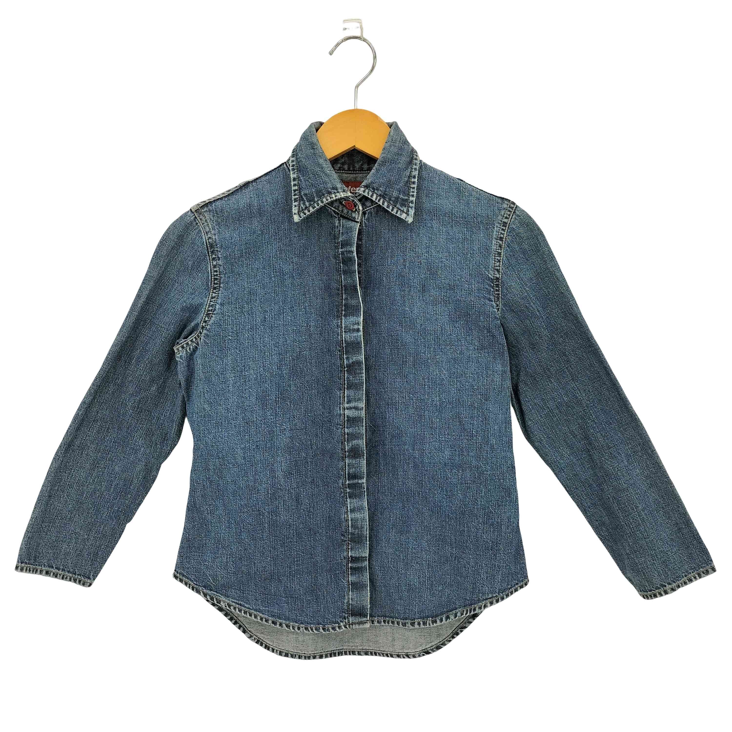 比翼 ボタン デニムシャツジャケット【1142304473902】