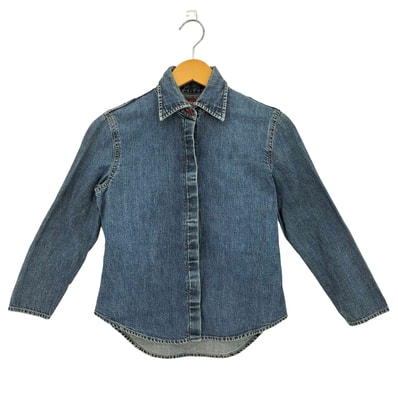 比翼 ボタン デニムシャツジャケット【1142304473902】