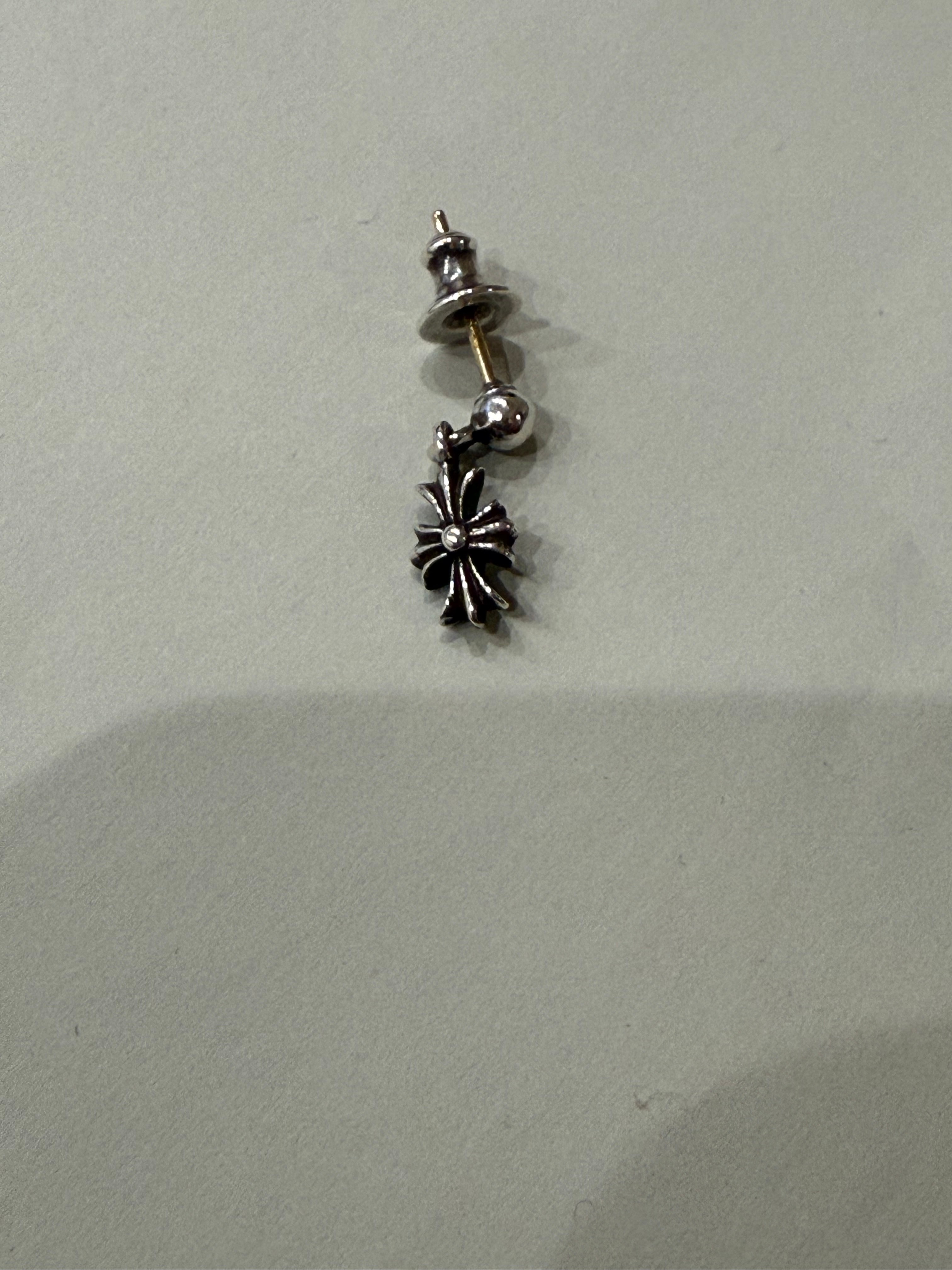 Chrome Hearts Tiny E CH Plus Drop Earrings "Silver"