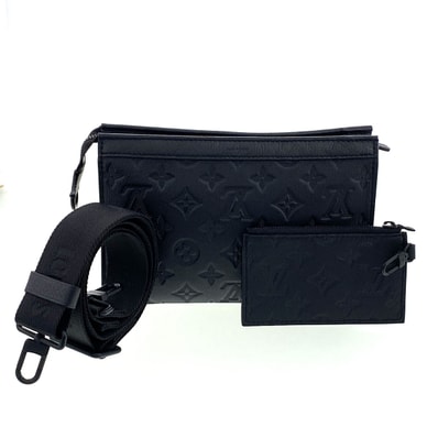 LOUIS VUITTON ルイ・ヴィトン ガストン ウエアラブル ウォレット ショルダーバッグ M81115 モノグラムシャドウ ブラック メンズ【中古】