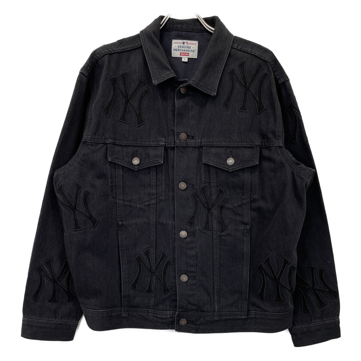 シュプリーム ×MLB ﾆｭｰﾖｰｸﾔﾝｷｰｽ ﾃﾞﾆﾑﾄﾗｯｶｰｼﾞｬｹｯﾄ L