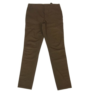 JIL SANDER ジルサンダー パンツ AM510149 MF240260 サイドライン サイドシンチ ストレート パンツ カーキ系 46【中古】