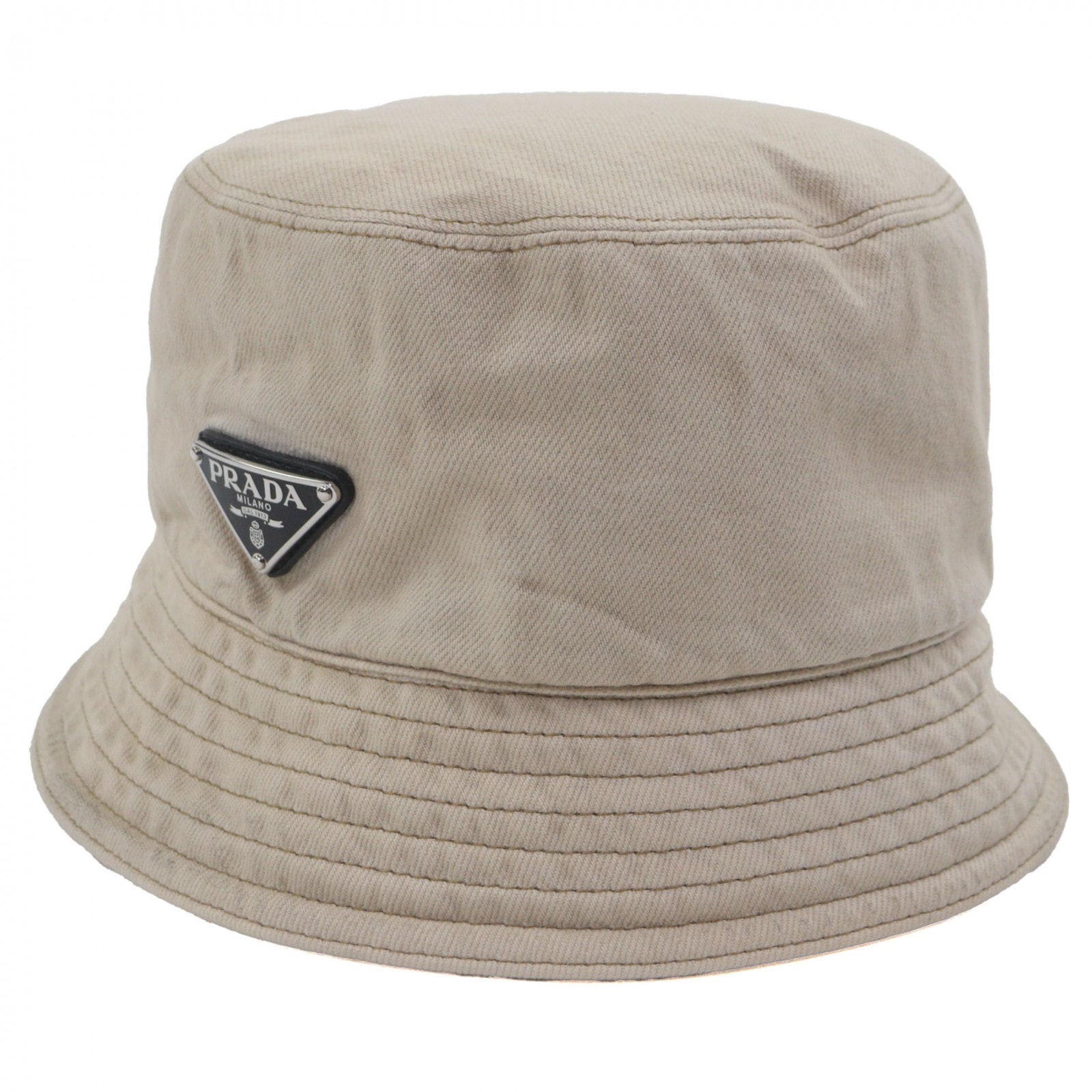 極美品 プラダ ハット ベージュ メンズ L 2HC137