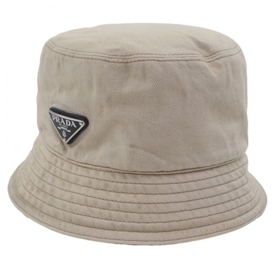極美品 プラダ ハット ベージュ メンズ L 2HC137