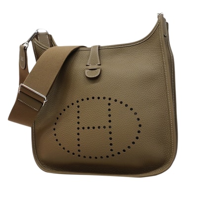 ★SALE【6fa1898】エルメス ショルダーバッグ エヴリン3PM トリヨンクレマンス エトゥープ シルバー金具 W刻印【中古】レディース