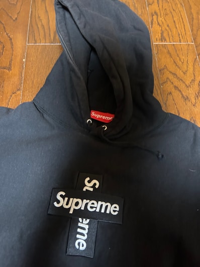Supreme Cross Box Logo Hooded Sweatshirt "Black"