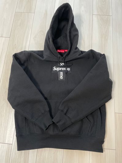 Supreme Cross Box Logo Hooded Sweatshirt "Black"