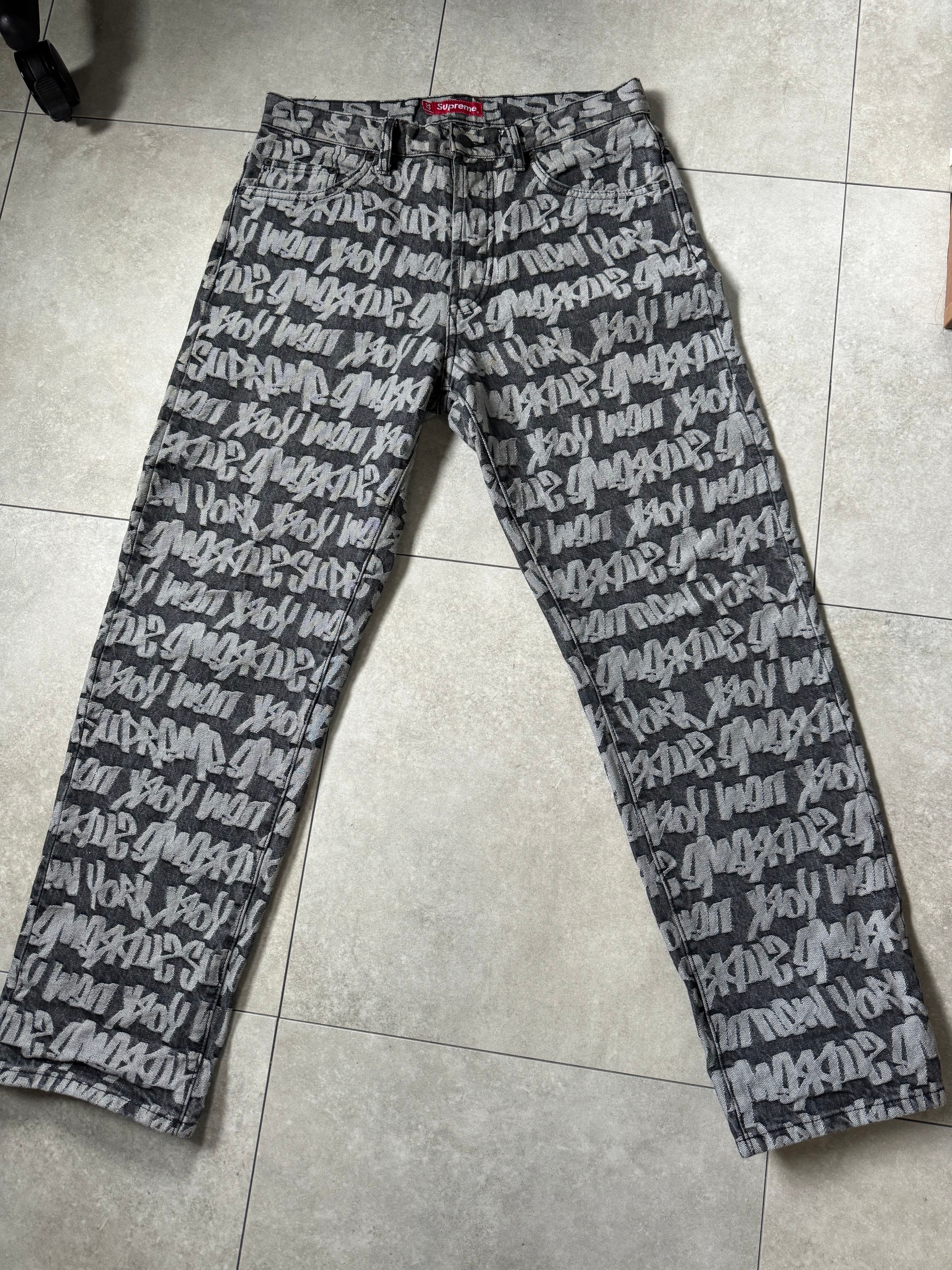 Supreme Fat Tip Jacquard Regular Jean "Black"