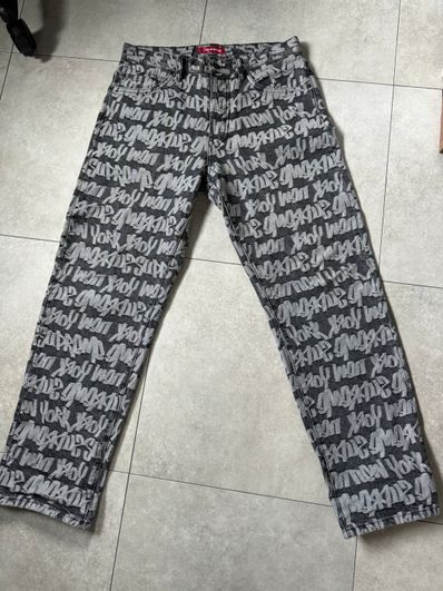 Supreme Fat Tip Jacquard Regular Jean "Black"