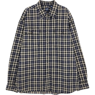 古着 90年代 ギャップ GAP オールドギャップ 長袖 フランネルチェックシャツ メンズXL相当 ヴィンテージ/eaa663021