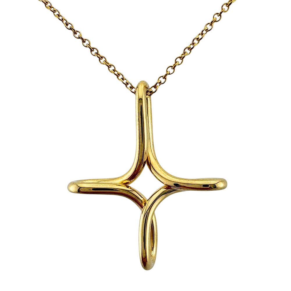ティファニー インフィニティ クロス ネックレス 18金 K18イエローゴールド レディース TIFFANY&Co.  中古