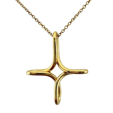ティファニー インフィニティ クロス ネックレス 18金 K18イエローゴールド レディース TIFFANY&Co. 中古
