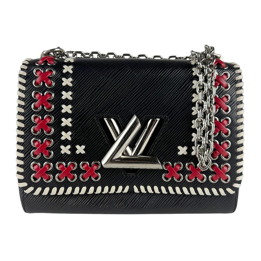 ルイ ヴィトン LOUIS VUITTON ショルダーバッグ エピ ツイスト MM エピレザー ブラック/オフホワイト/レッド シルバー レディース M42778【中古】 z8552