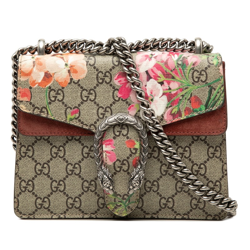グッチ GGブルームス ディオニュソス チェーン ショルダーバッグ 421970 ベージュ ボルドー PVC スウェード レディース GUCCI 【中古】