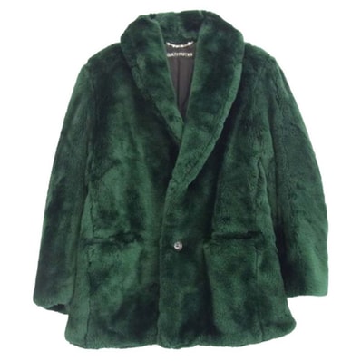 WACKO MARIA ワコマリア コート 21FW 21FW-WMO-CO05 FUR COAT ショールカラー ファー コート グリーン系 S【美品】【中古】