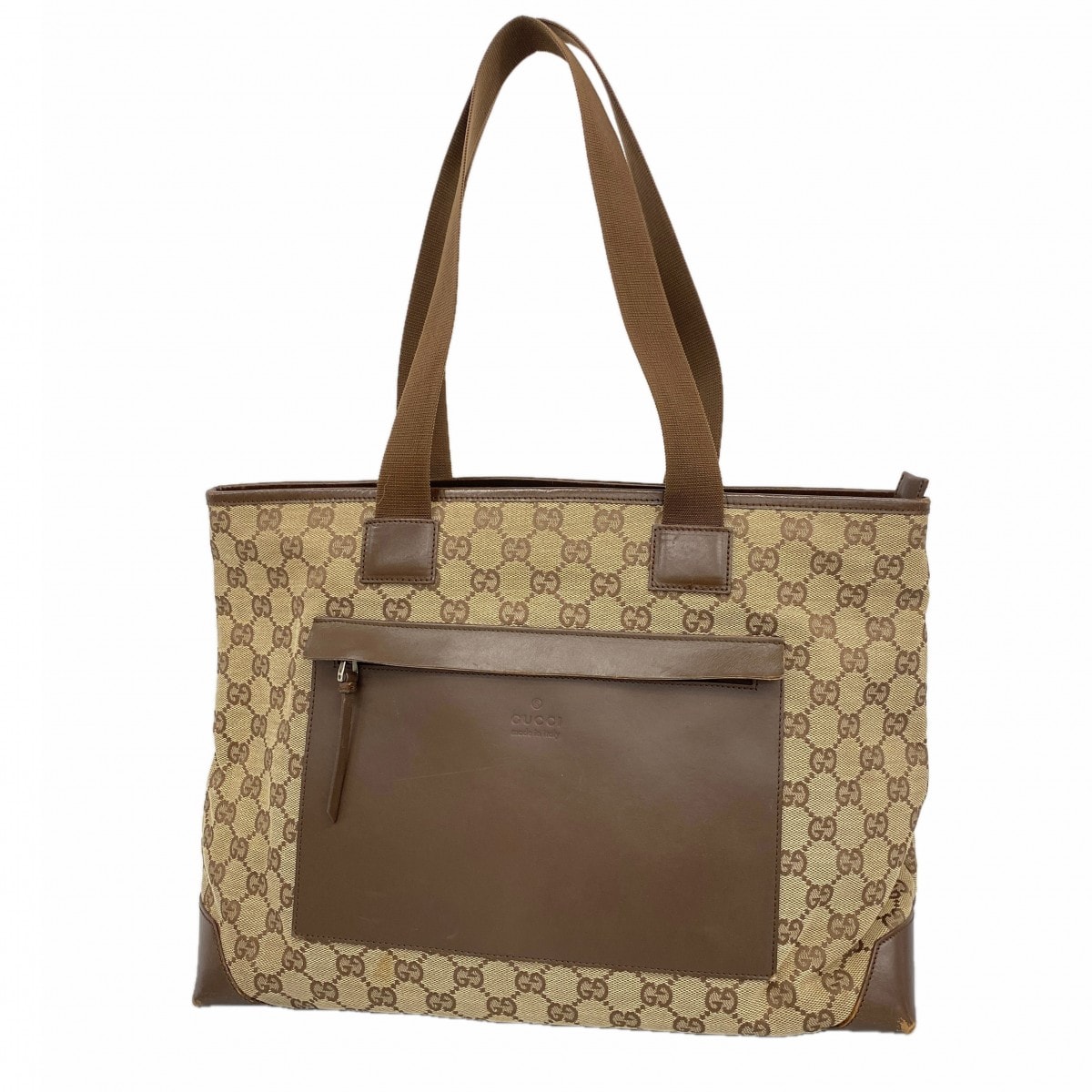 【6db2118】グッチ トートバッグ GGキャンバス 019 0426 キャンバス ブラウン シルバー金具【中古】レディース