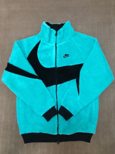 Nike Full Zip Big Swoosh Boa Jacket "Hyper Jade/Black"