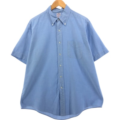 古着 80~90年代 ブルックスブラザーズ Brooks Brothers MAKERS 半袖 ボタンダウンシャツ USA製 メンズL相当 ヴィンテージ/eaa556411