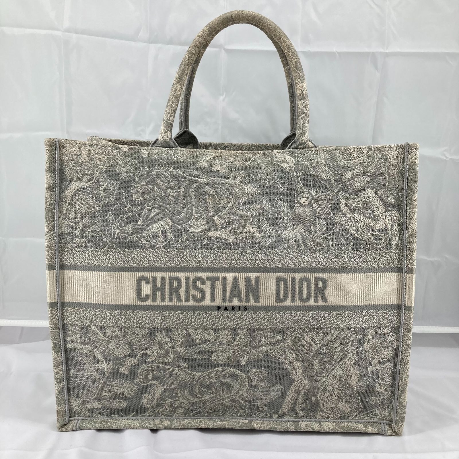 Christian Dior(クリスチャン・ディオール)ブックトート  トワルドゥジュイ ラージ トートバッグ グレー