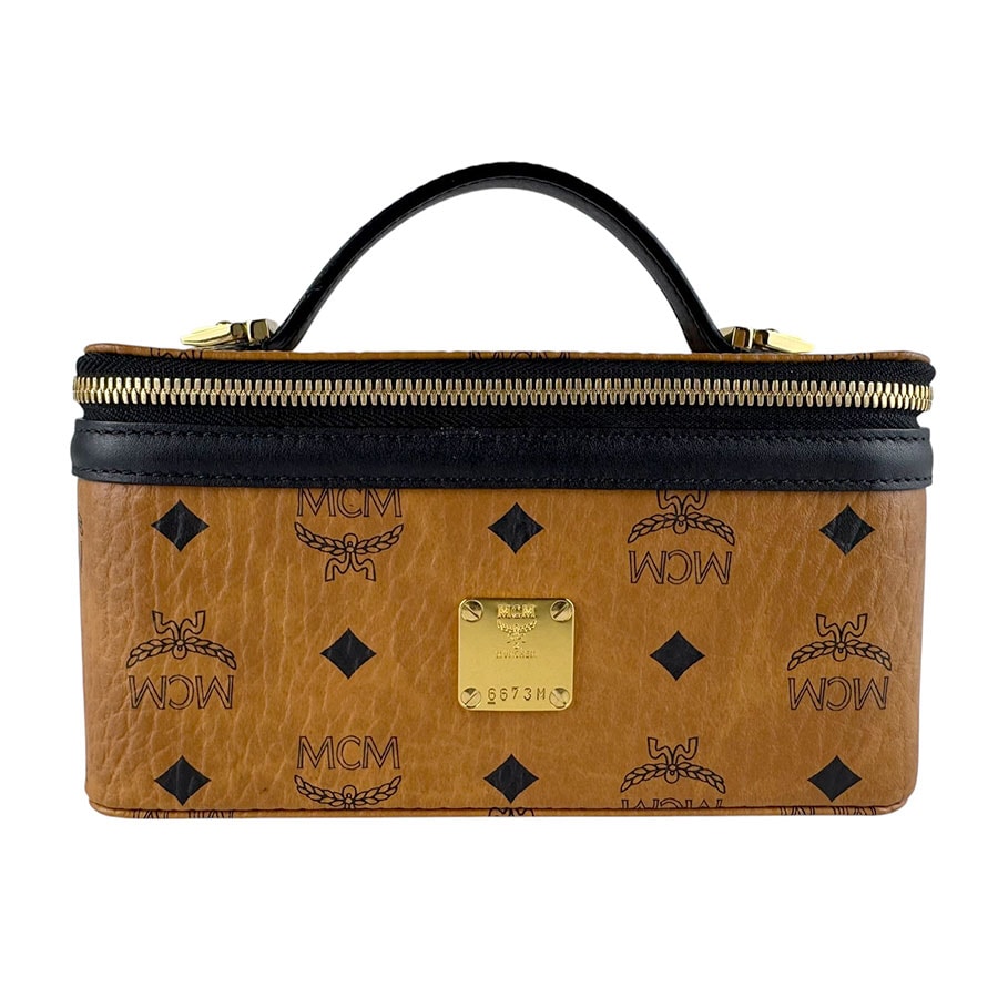 エム シー エム MCM ショルダーバッグ レザー ブラウン/ブラック レディース【中古】 z10465