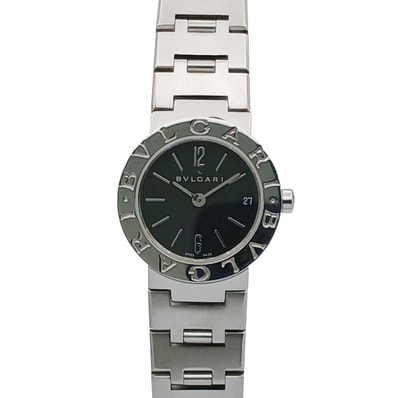 BVLGARI ブルガリ ブルガリブルガリ SS ブラック文字盤 クオーツ 23mm 腕時計 BB23SSD ステンレススチール シルバー クオーツ レディース【中古】