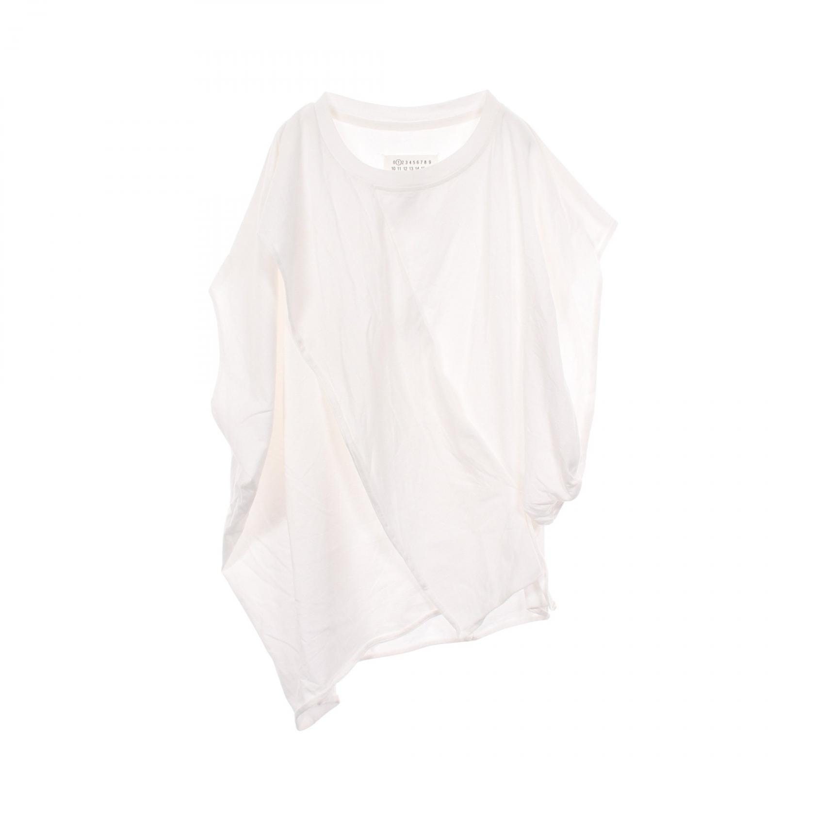 メゾン マルジェラ Maison Margiela アシンメトリー 変形 カットソー 衣料品 トップス コットン レディース ホワイト系 【中古】