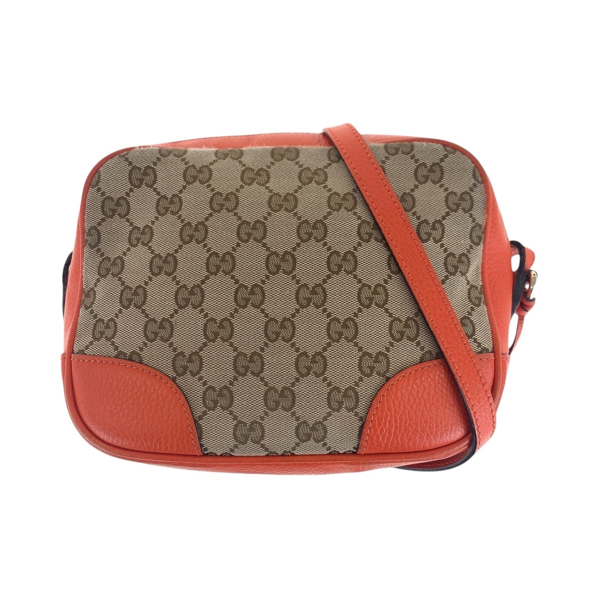 GUCCI グッチ オレンジ ブラウン ゴールド金具 GGキャンバス レザー/ ショルダーバッグ ポシェット 501084 【中古】