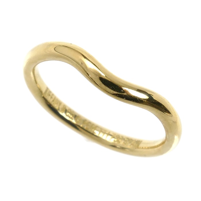 TIFFANY&Co. ティファニー K18YG イエローゴールド カーブドバンド リング・指輪 60016745 8号 2.5g レディース【中古】【美品】