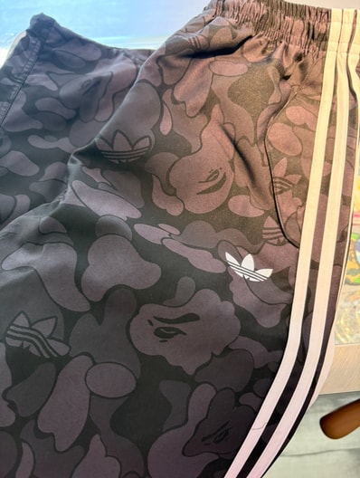 A BATHING APE x adidas Camo Jacquard Pants "Black"