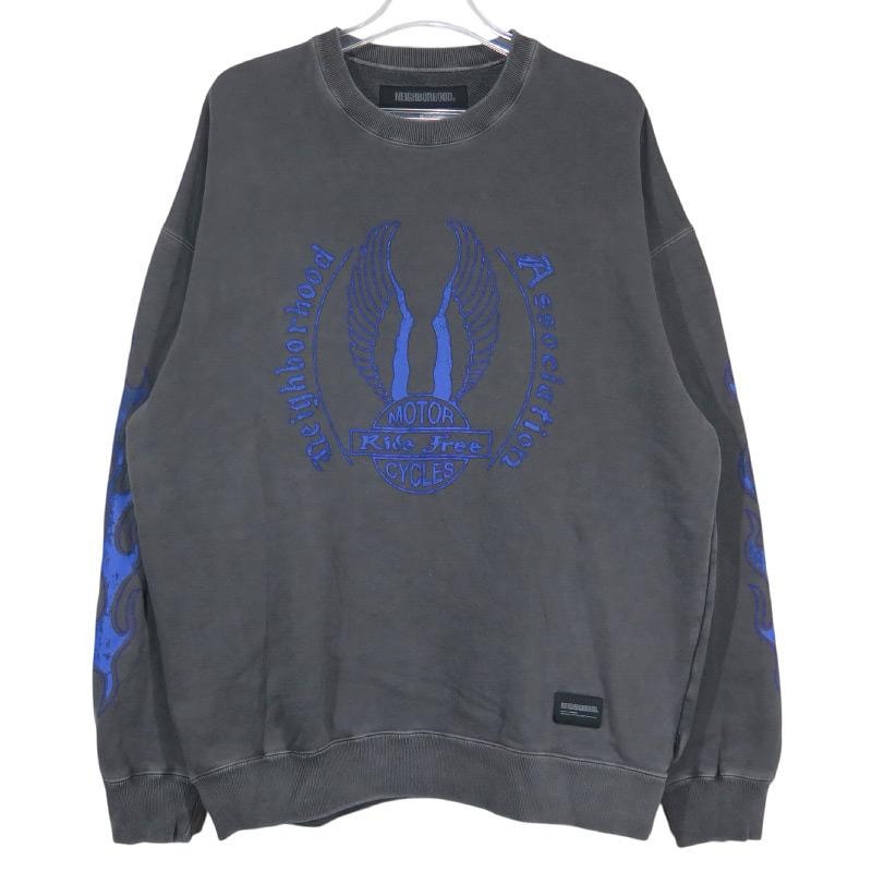 NEIGHBORHOOD ネイバーフッド 24AW YOKOHAMA EXCLUSIVE SWEAT SHIRT 横浜店限定 スウェットシャツ ブラック トップス クルーネック ロングスリーブ スエット サイズL