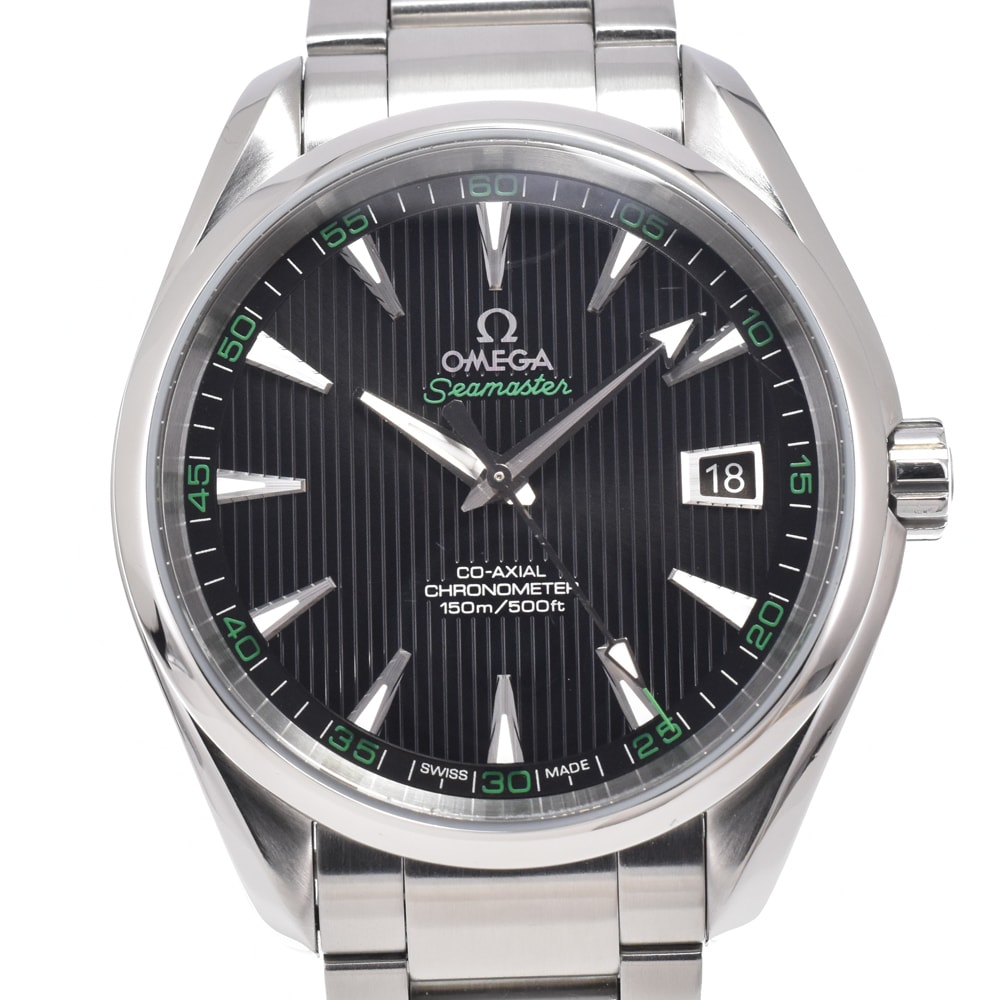 オメガ OMEGA 231.10.42.21.01.001 シーマスター アクアテラ ブラック 自動巻き メンズ 美品 保証書付き 腕時計 N#149608