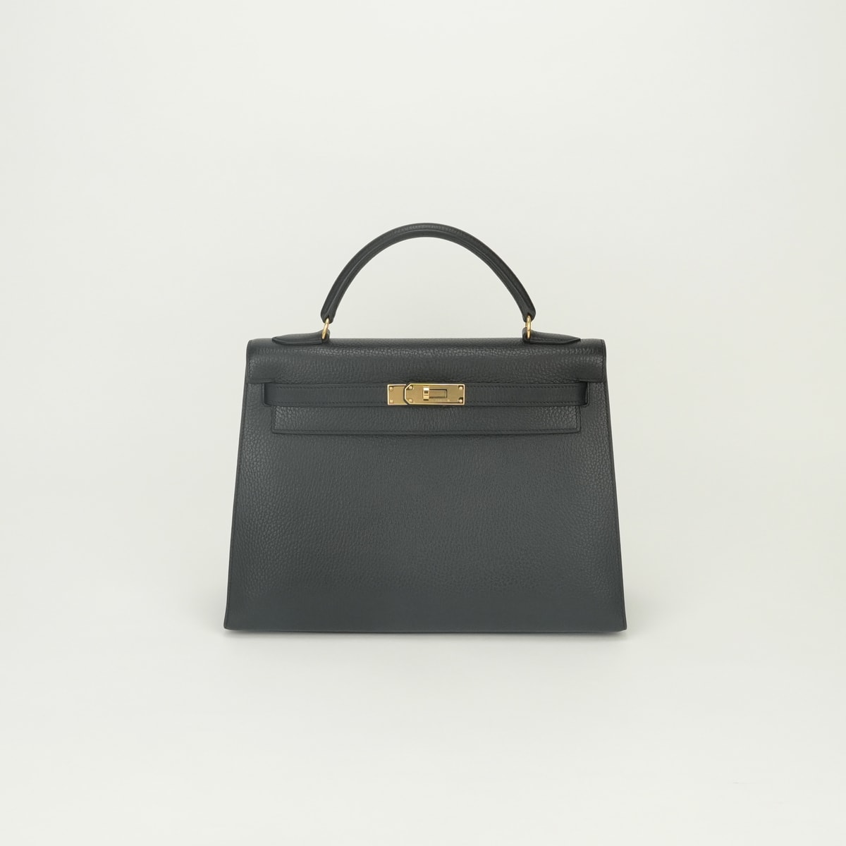 エルメス HERMES ケリー32 バッグ トートバッグ アルデンヌ ノワール Noir ブラック Black 黒 ゴールド金具 ハンドバッグ 外縫い
