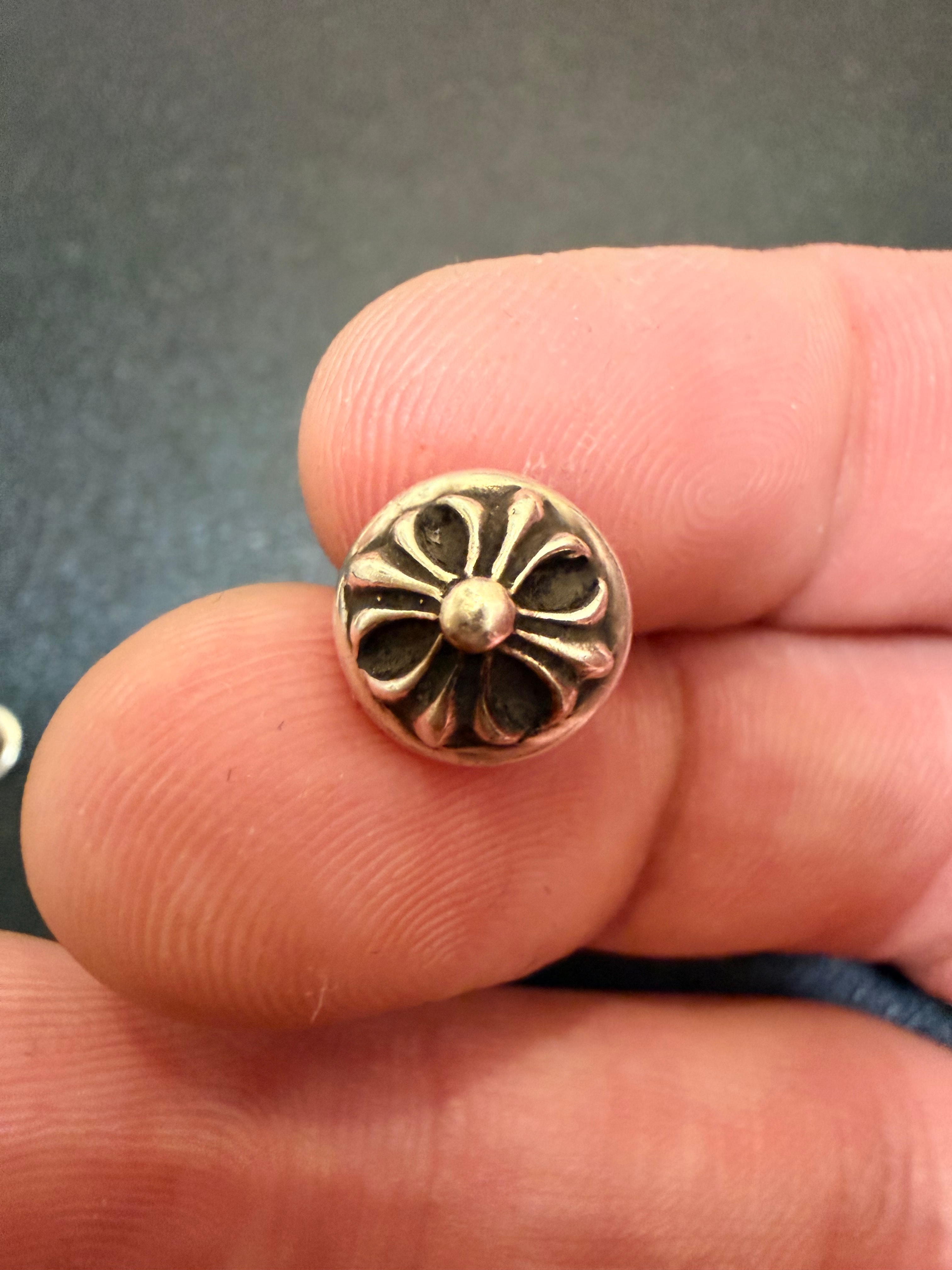 Chrome Hearts Cross Ball Stud Earrings "Silver"