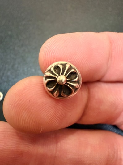 Chrome Hearts Cross Ball Stud Earrings "Silver"