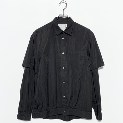 Sacai Long Sleeve Shirt Cotton Poplin Black