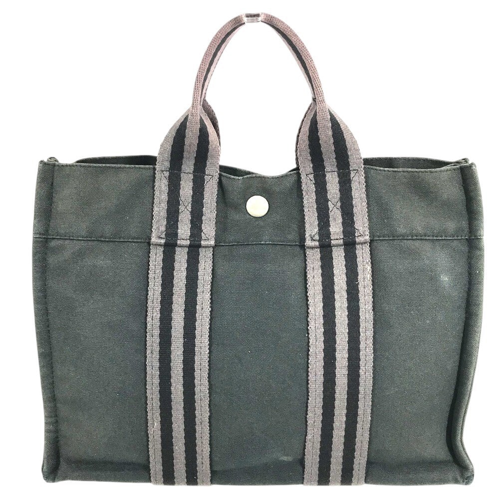 エルメス HERMES フールトゥPM フールトゥ PM トートバッグ カバン ハンドバッグ コットン ブラック
