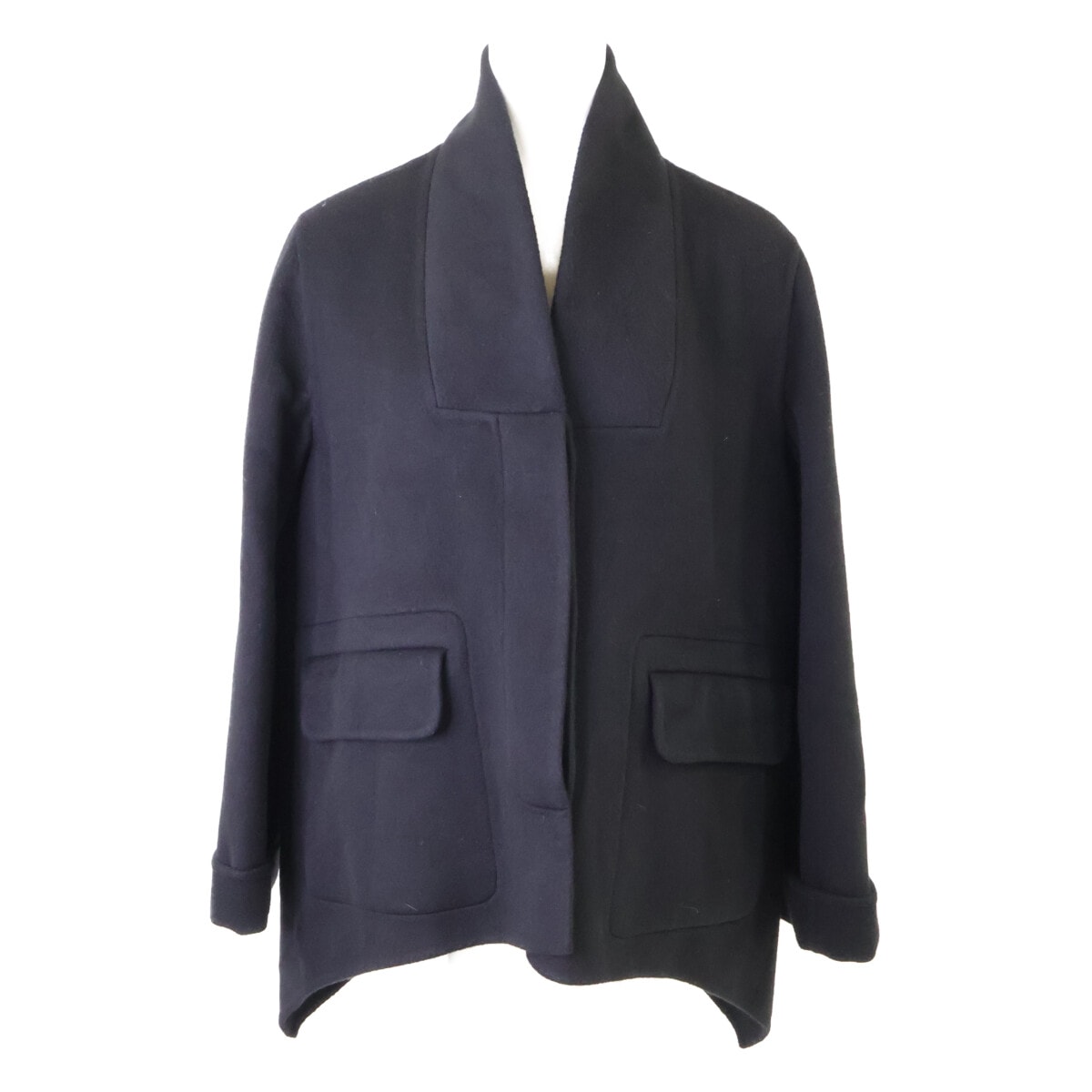 エルメス 美品 国内正規 ダブルフェイス カシミヤ オーバーサイズ ショートコート 40