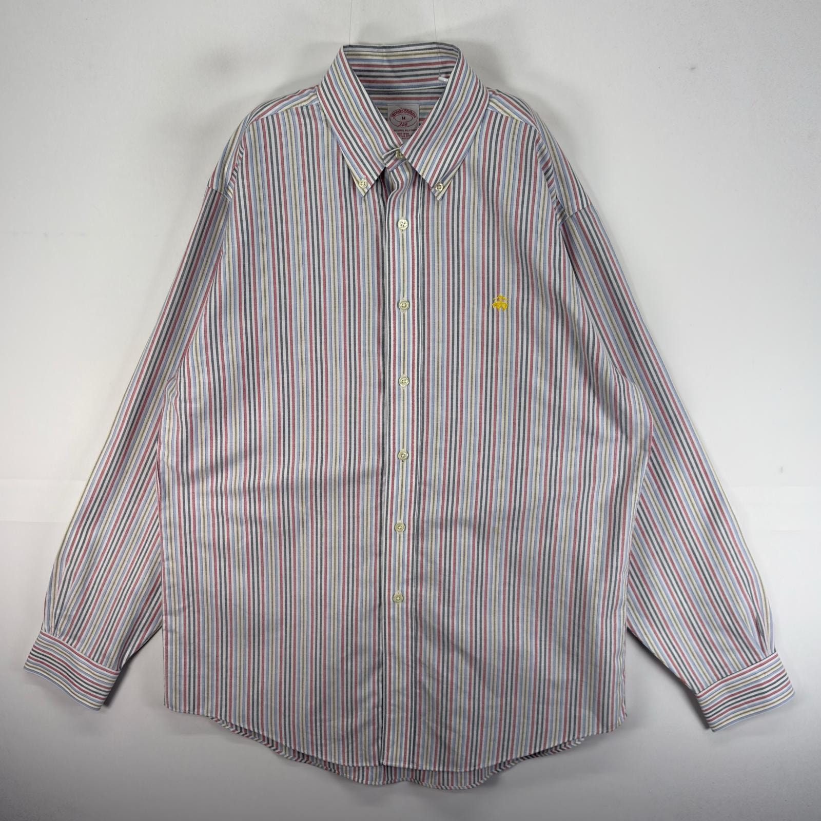 古着 ブルックスブラザーズ Brooks Brothers 長袖シャツ ボタンダウン 346 M  ホワイト系 ストライプ メンズ