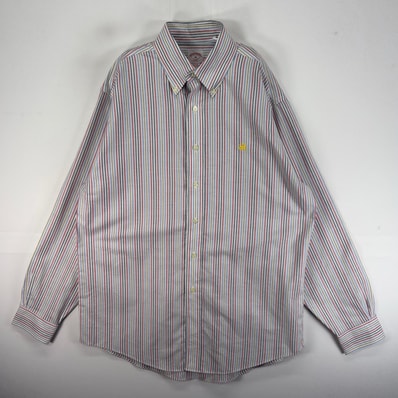 古着 ブルックスブラザーズ Brooks Brothers 長袖シャツ ボタンダウン 346 M ホワイト系 ストライプ メンズ