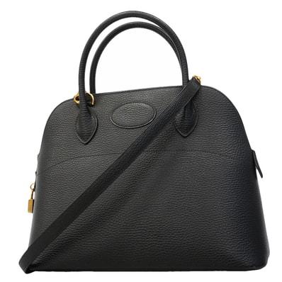 【6gc3152】エルメス ハンドバッグ ボリード31 アルデンヌ ブラック ゴールド金具 □F刻印 2wayバッグ【中古】レディース