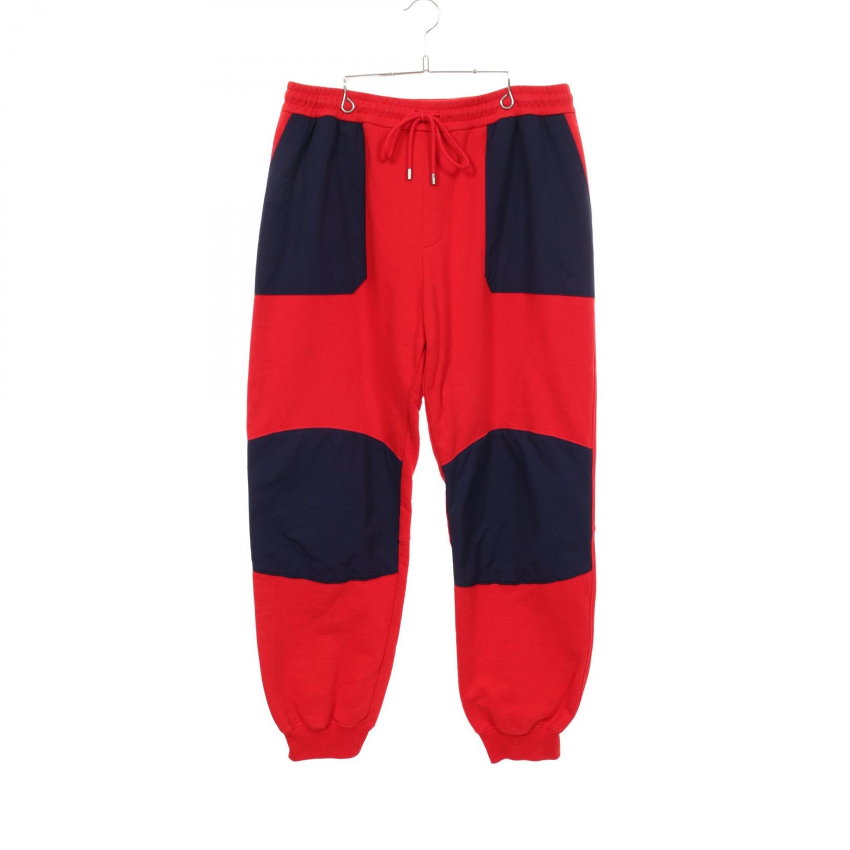 グッチ GUCCI GUCCI × THE NORTH FACE TRACK BOTTOMS 切替 パンツ 衣料品 ボトムス コットン メンズ レッド系 / ネイビー系 【中古】