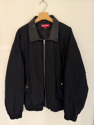Supreme Leather Collar Utility Jacket "Black"