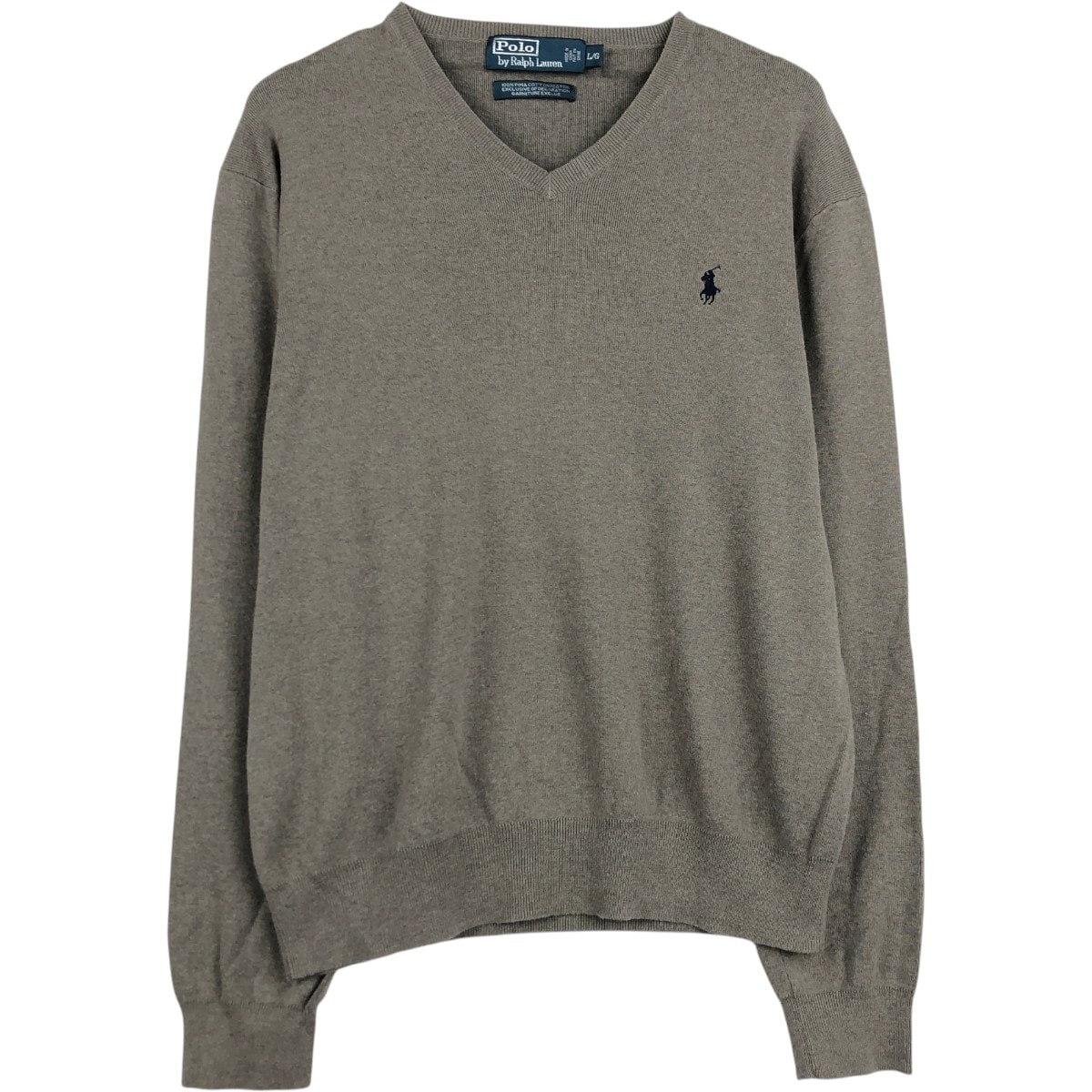 古着 ラルフローレン Ralph Lauren POLO by Ralph Lauren Vネック コットンニットセーター メンズL相当/eaa678680