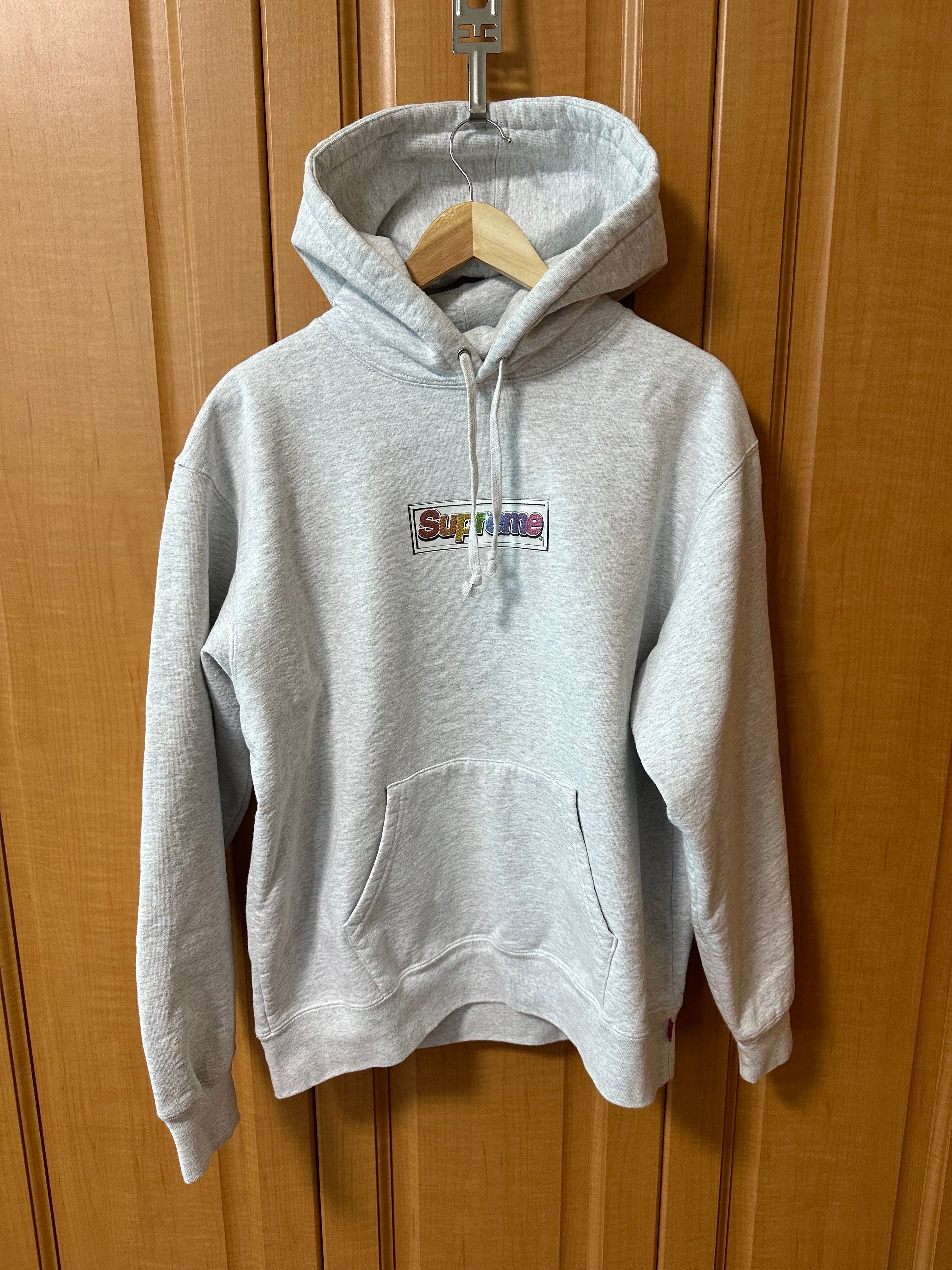 Supreme Bling Box Logo Hooded Sweatshirt "Ash Grey"